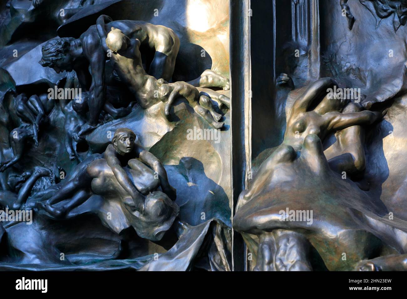 A closed up view of the Gates of Hell by Auguste Rodin display in Rodin Museum.Philadelphia.Pennsylvania.USA Stock Photo