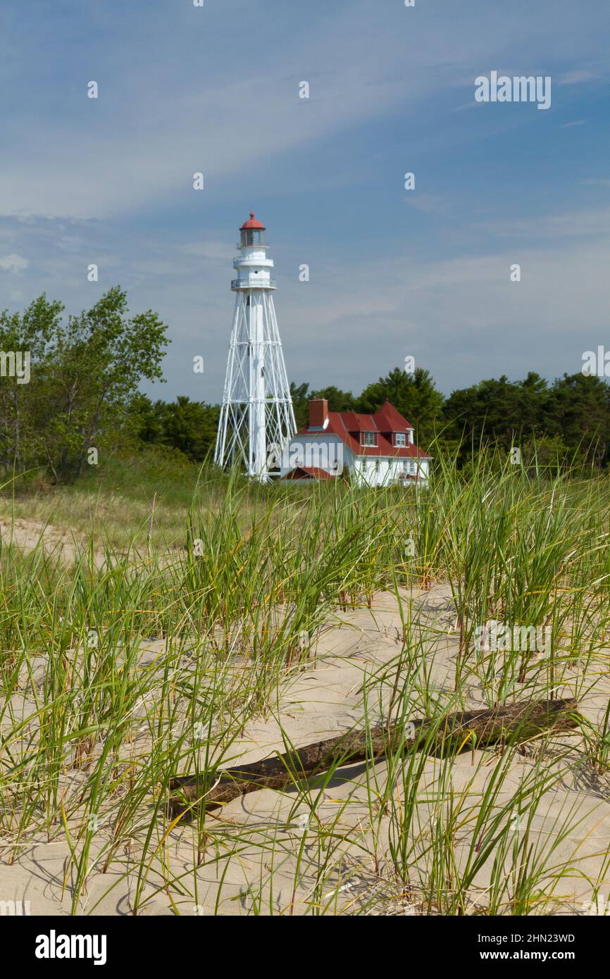 Rawley Point Lighthouse Along Lake Michigan Stock Photo Alamy