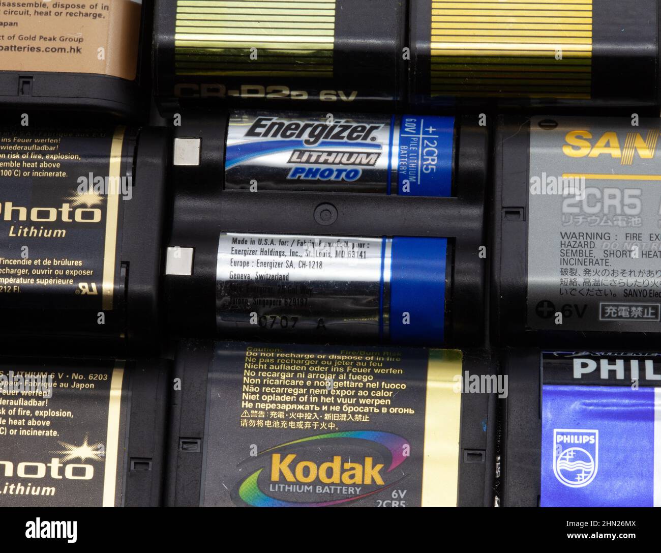Pile of old lithium camera batteries Stock Photo Alamy