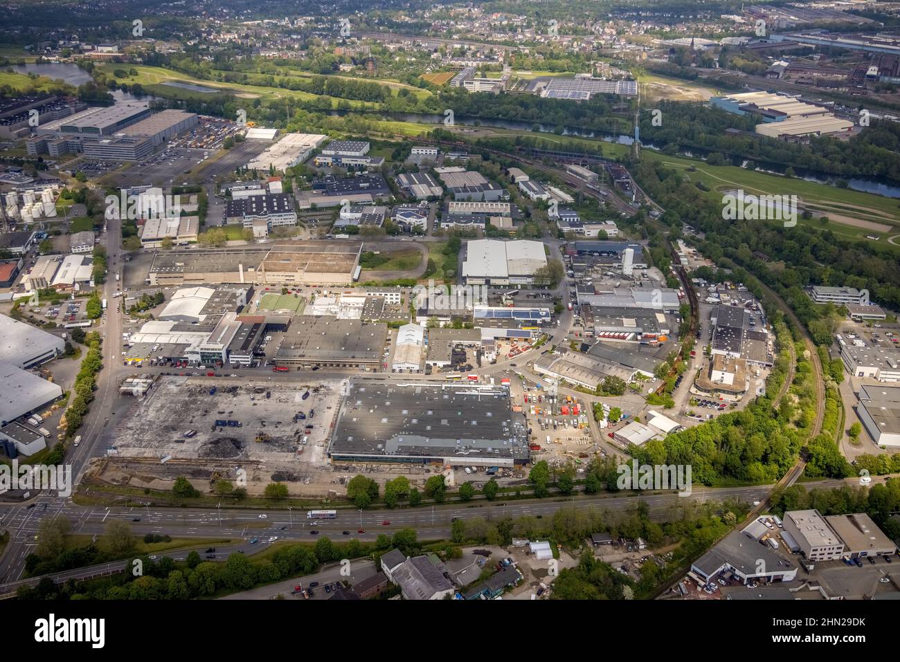 Baustelle hafencenter nach real markt grossbrand hi-res stock photography  and images - Alamy
