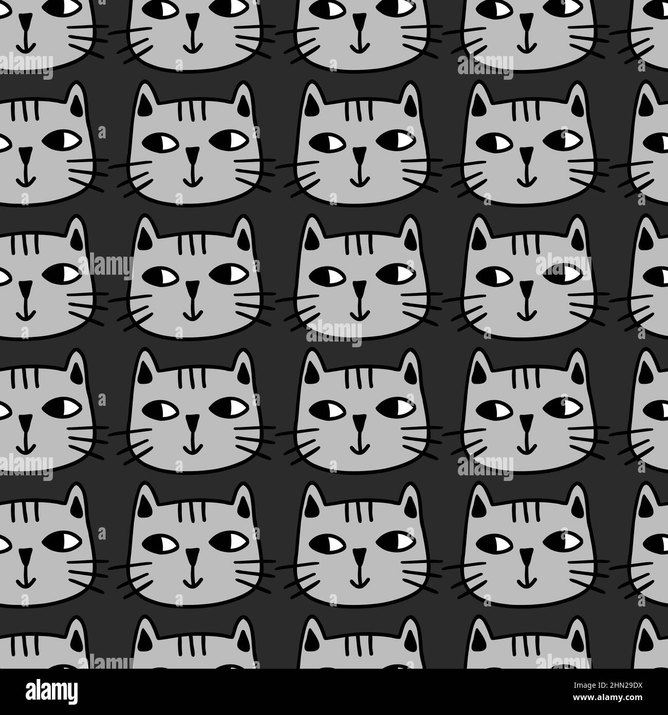 Cute cartoon cats seamless pattern. Vectorprint for t shirt, textile, fabric Stock Vector