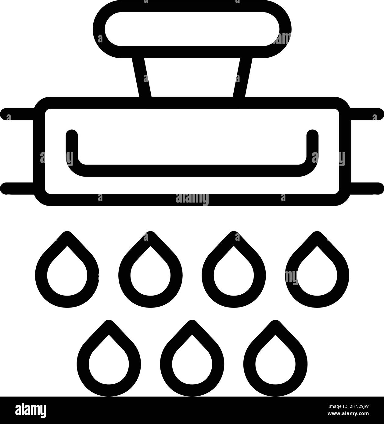 Water drip pipe icon outline vector. Irrigation system. Automatic farm Stock Vector