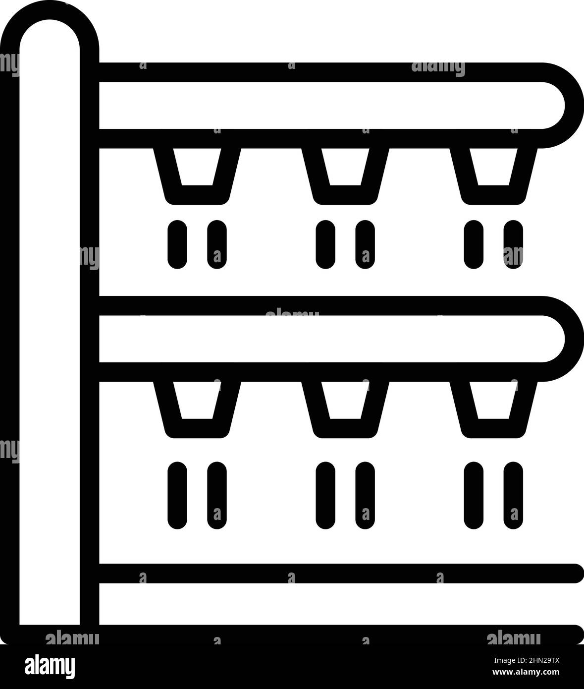 Stage irrigation system icon outline vector. Garden drip. Pipe spray Stock Vector