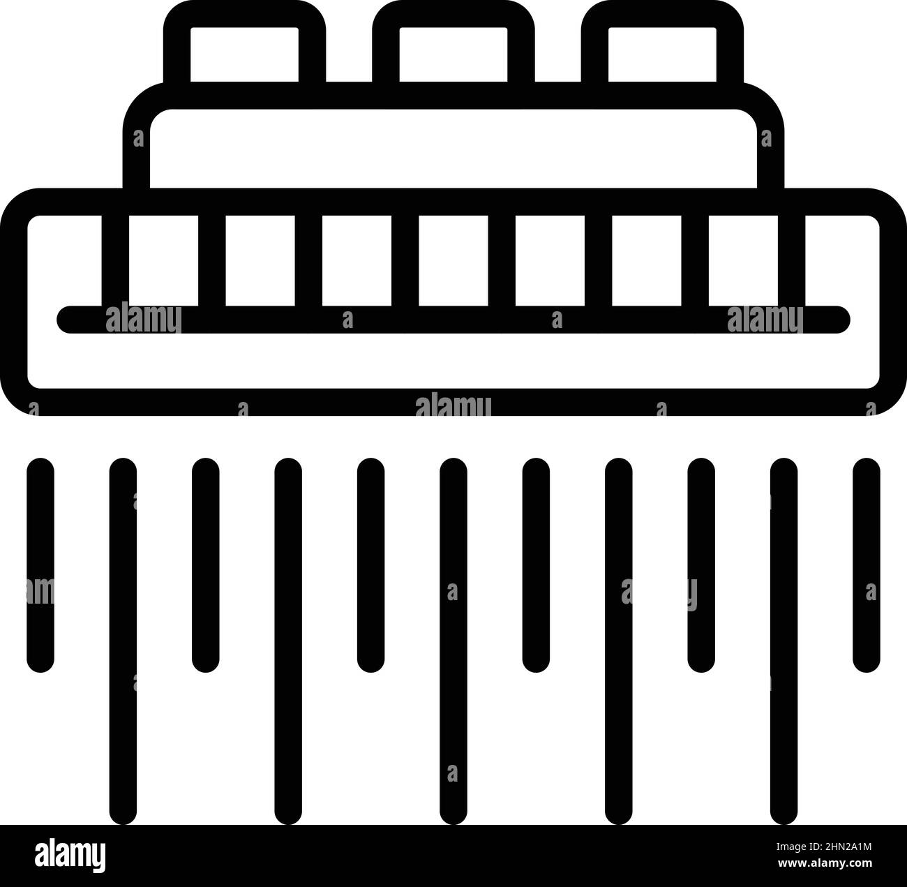 Automatic farm icon outline vector. Water system. Hose pipe Stock Vector
