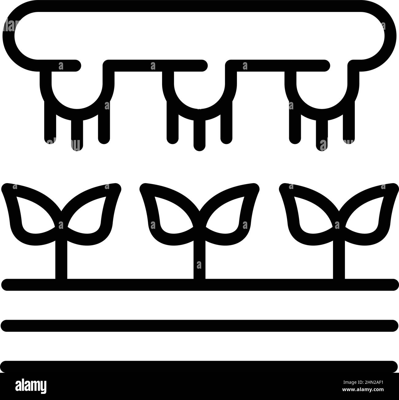 Irrigation system icon outline vector. Water drip. Garden farm Stock ...