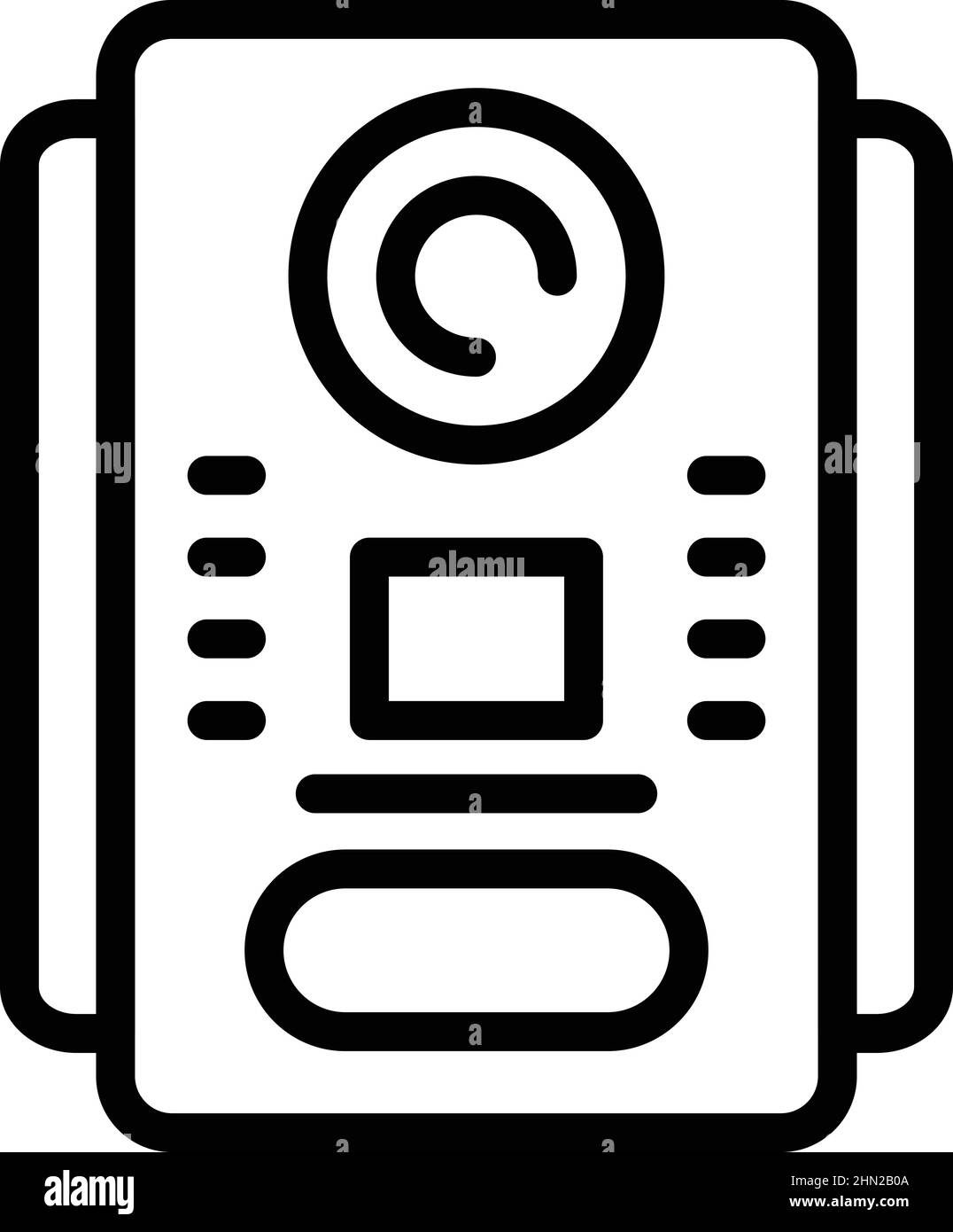 Video intercom control icon outline vector. Door system. Camera ...