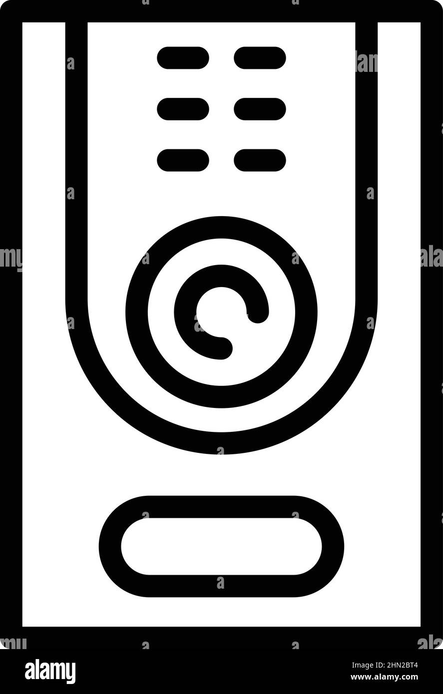 Wall video intercom icon outline vector. Door system. Phone camera ...