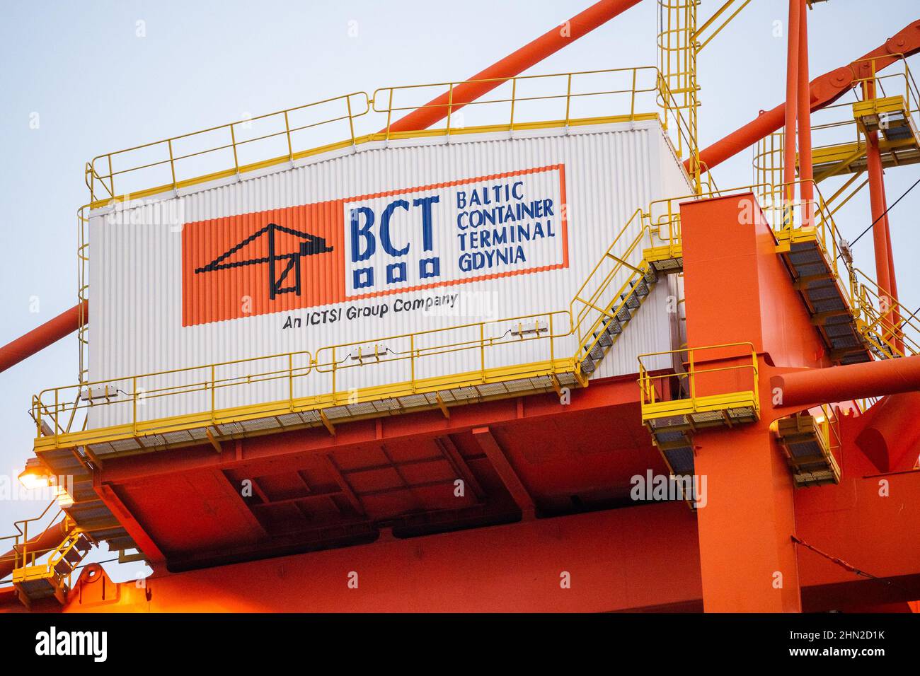 Gdynia, Poland. 13th Feb, 2022. Baltic Container Terminal logo seen at the BCT in Gdynia. Credit: SOPA Images Limited/Alamy Live News Stock Photo