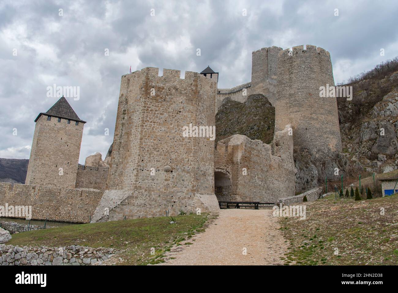 Golubac Fortress in Golubac, Serbia Stock Photo