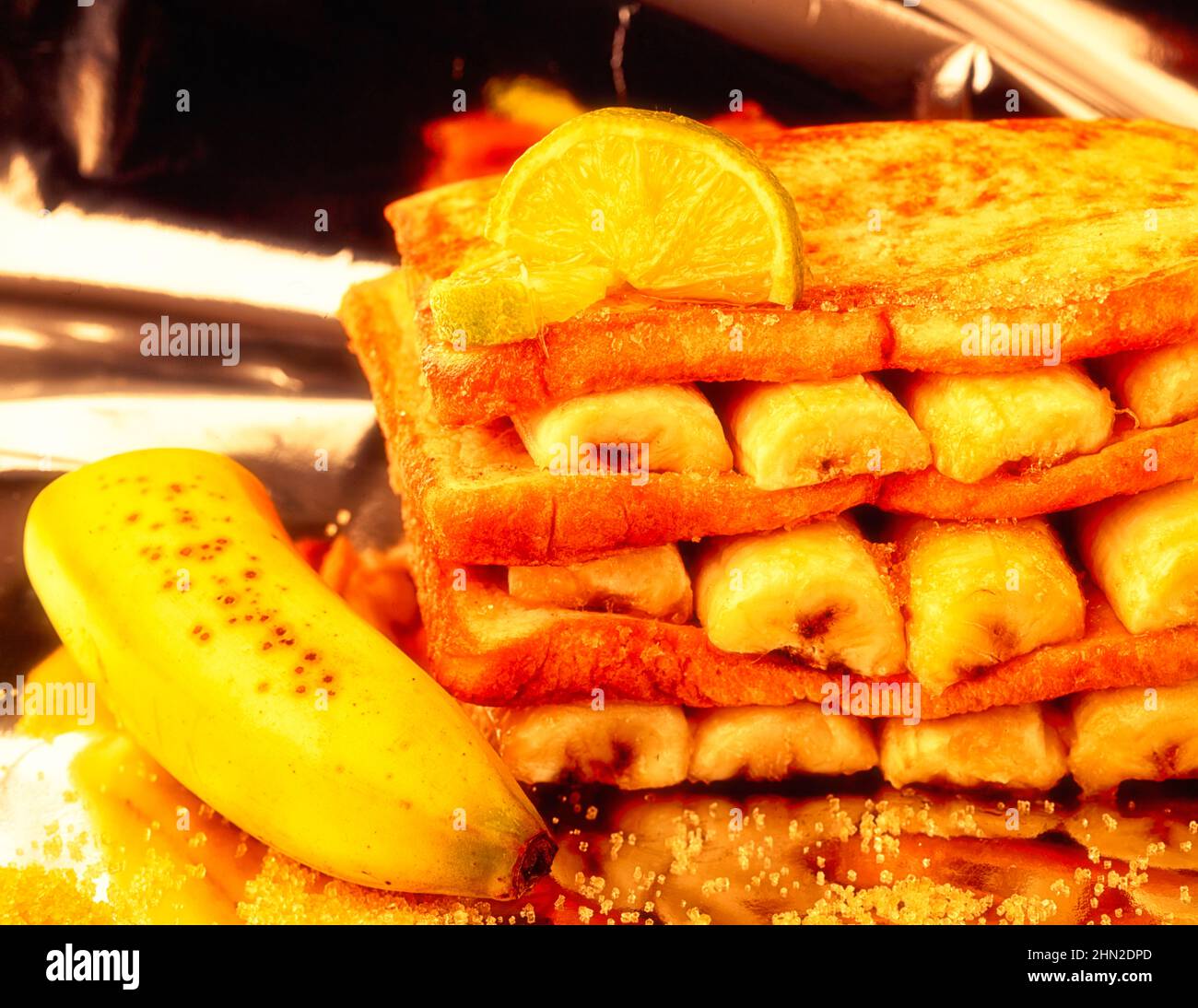 Yummy Banana sandwich food stilllife portrait Stock Photo Alamy