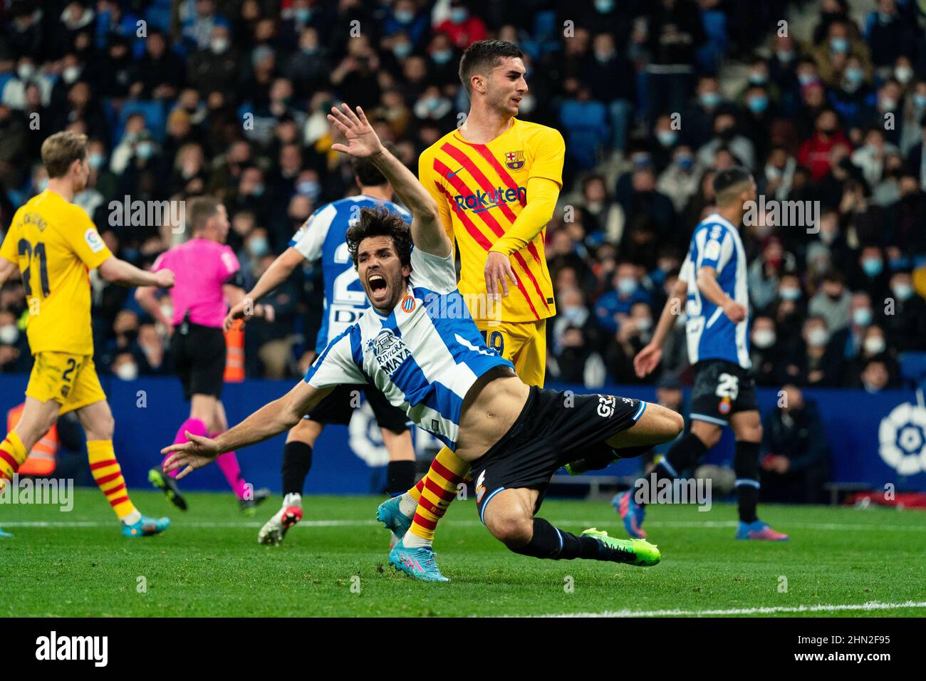 el Prat, Spain, 13, February, 2022.  Spanish La Liga: RCD Espanyol v FC Barcelona.  Credit: Joan Gosa/Joan Gosa Credit: JGB/Alamy Live News Stock Photo
