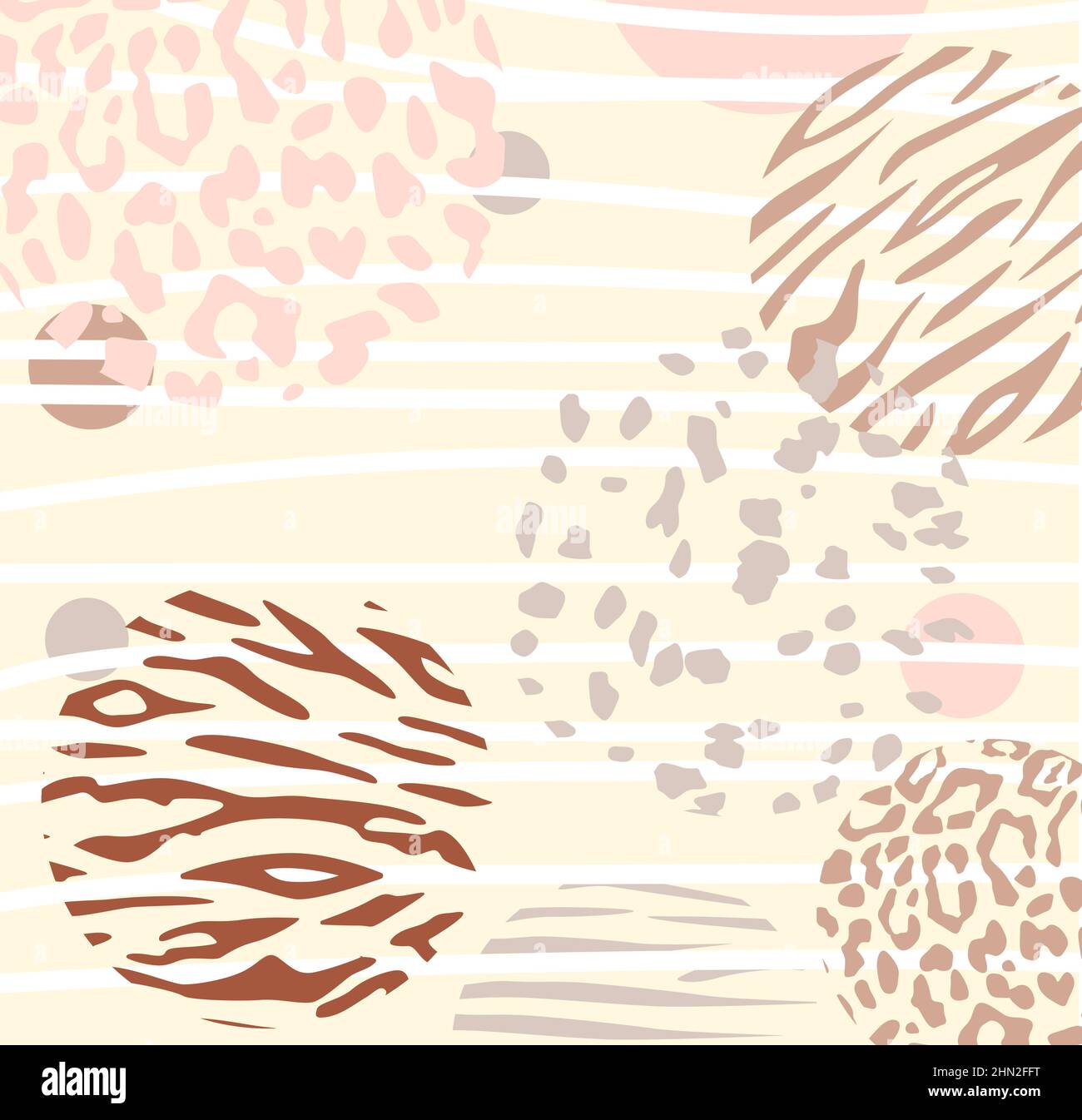 Abstract geometric pattern with animal print and circles. Modern hand ...