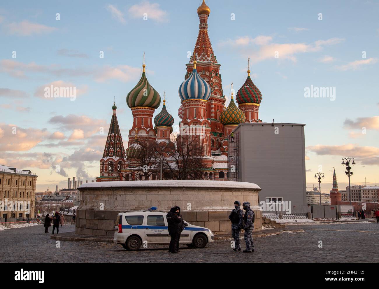 Frontal place and St. Basil's Cathedral Stock Photo
