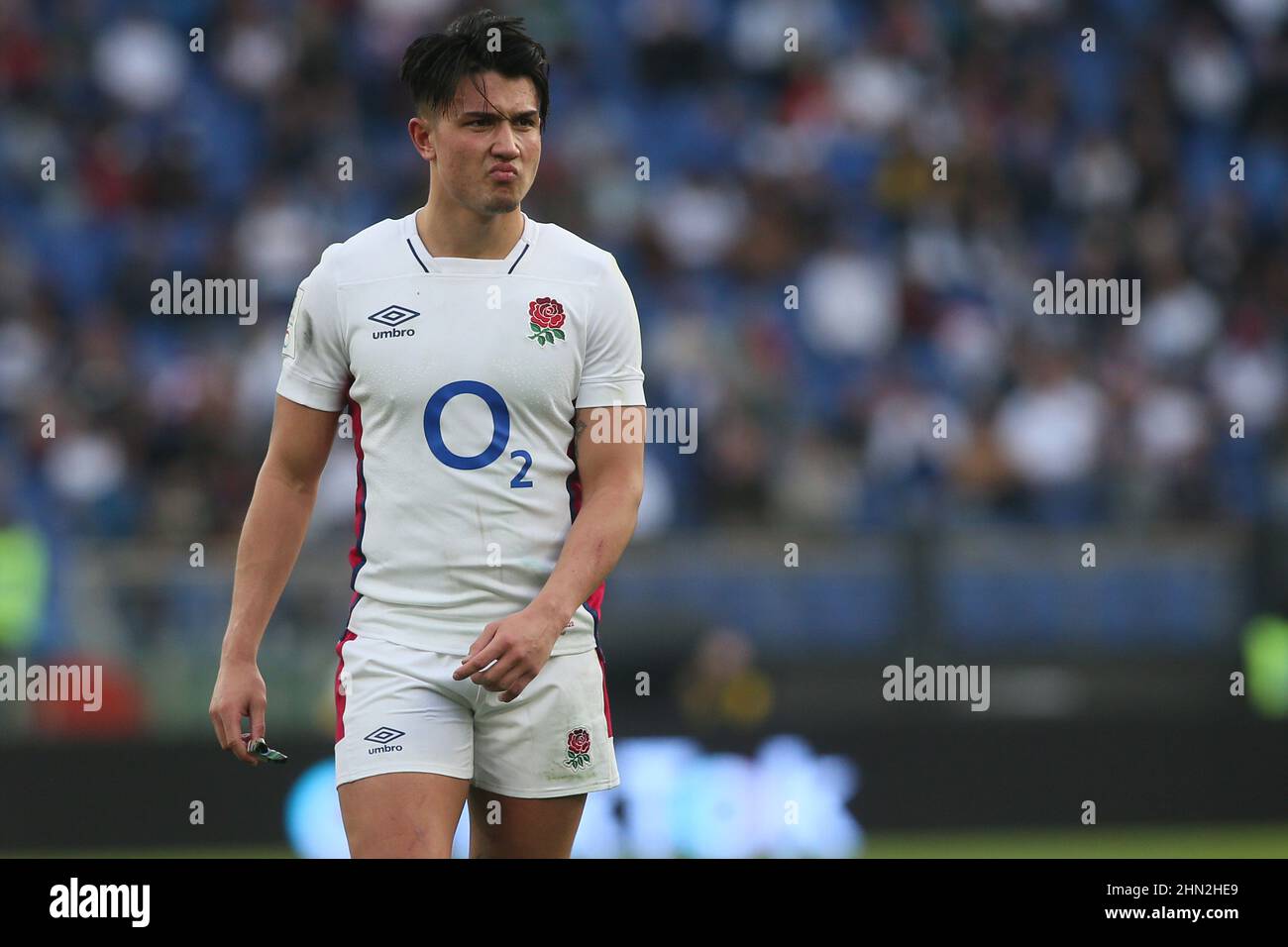 Rome, Italy. 13th Feb, 2022. Rome, Italy - 13.02 2022: MARCUS SMITH (ENGLAND) in action during 2022 Guinness Six Nations Test Match, Italy vs. England at olympic stadium in Rome. Credit: Independent Photo Agency/Alamy Live News Stock Photo