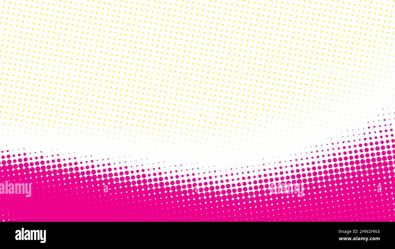 Abstract halftone background with magenta and yellow dots. Simple ...