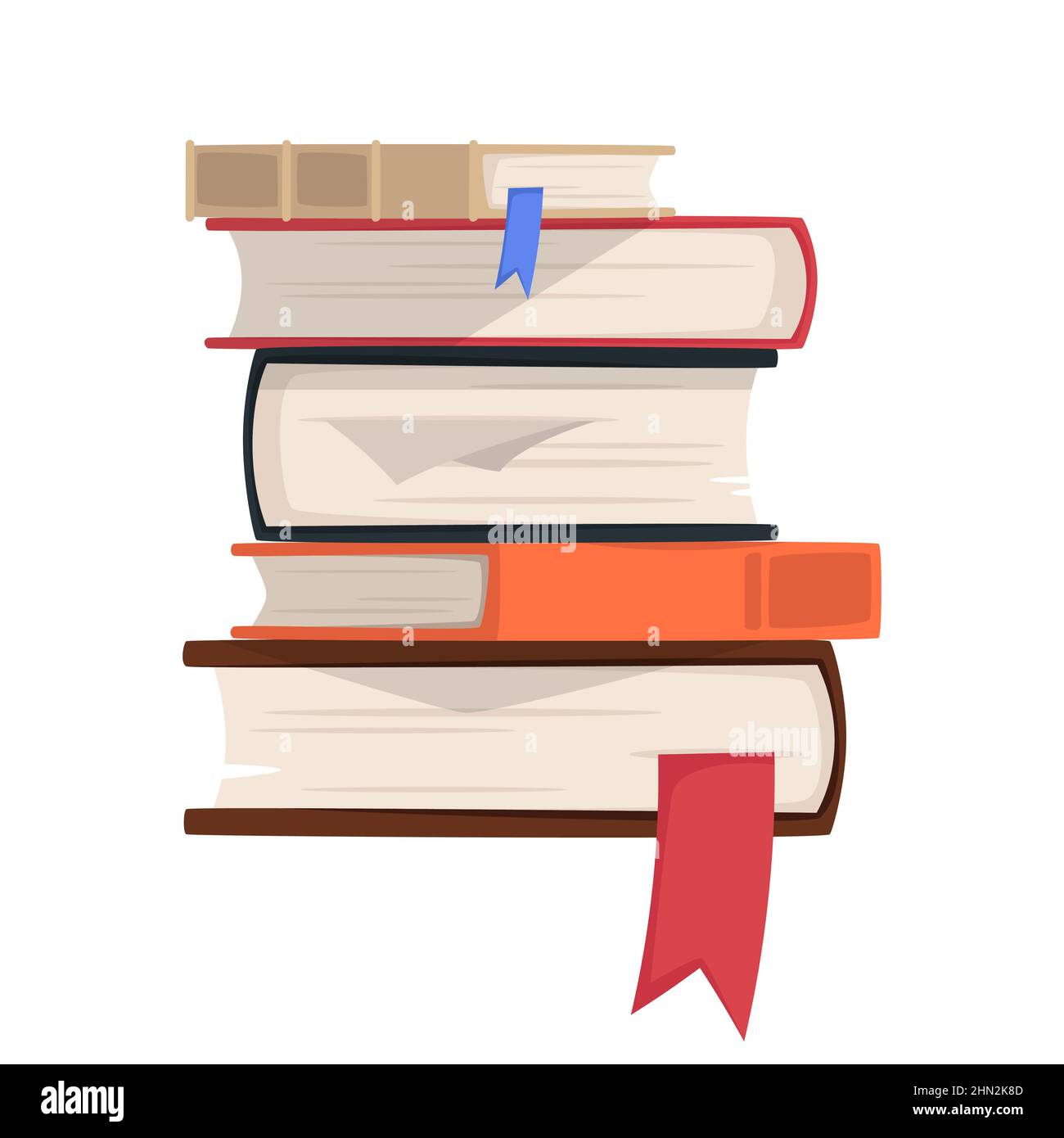 Vector cartoon style illustration of books pile Stock Vector