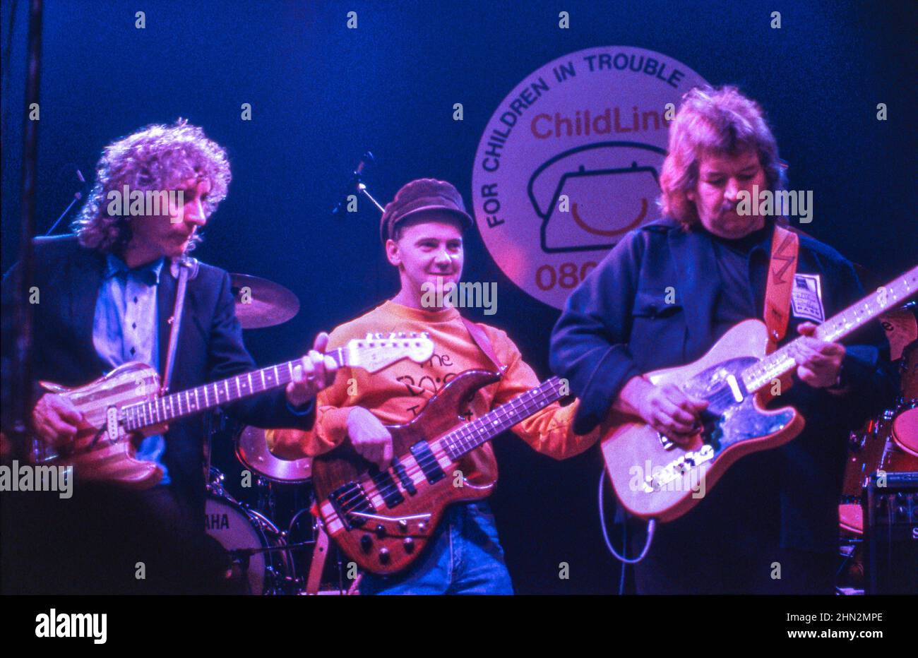 Albert Lee (left) and Seymour Duncan (rigt) performing at a charity jam at the Town & Country Club, London, England in 1987. Stock Photo