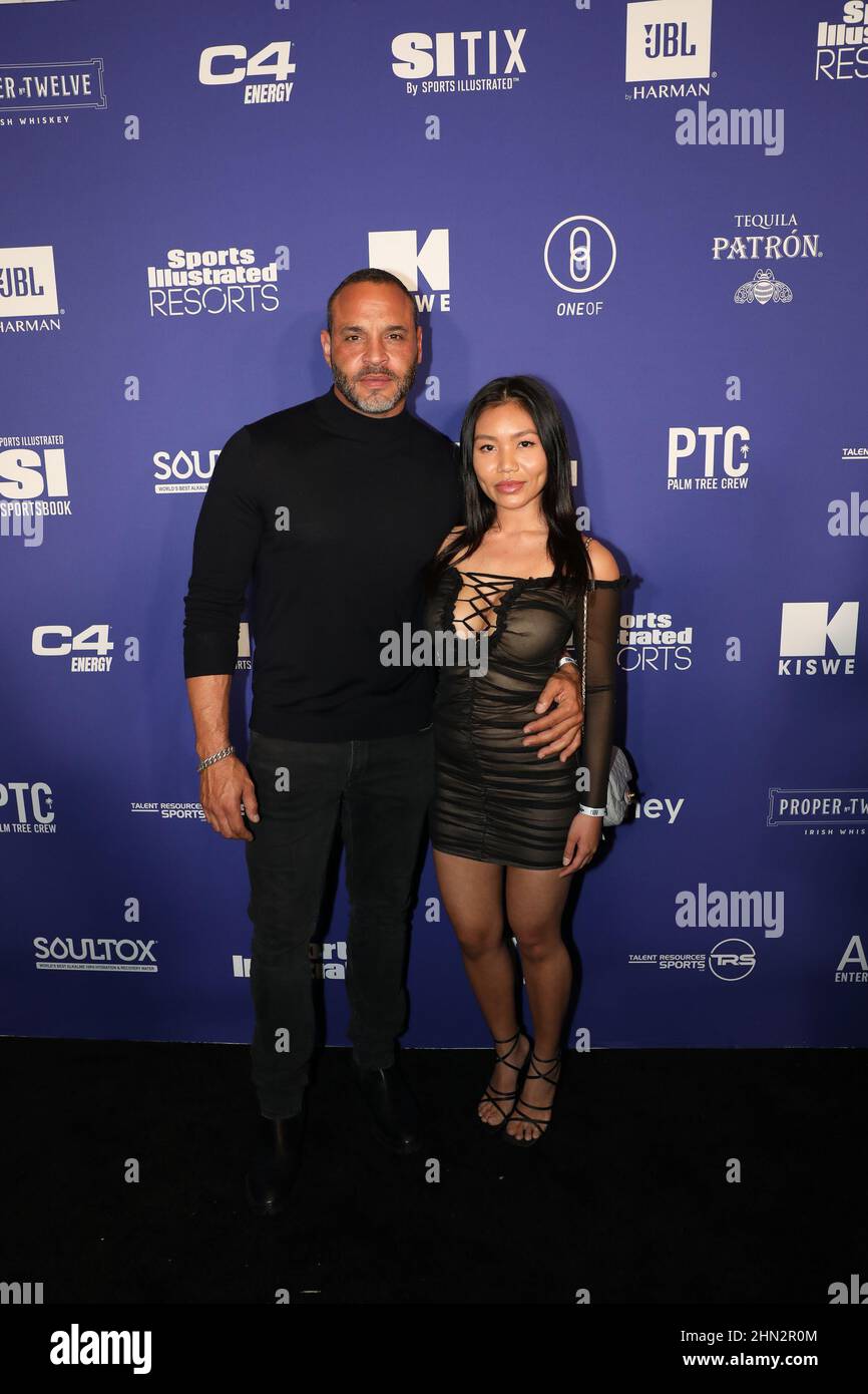 Daniel Sunjata and guest arrive at Sports Illustrated The Party x Palm