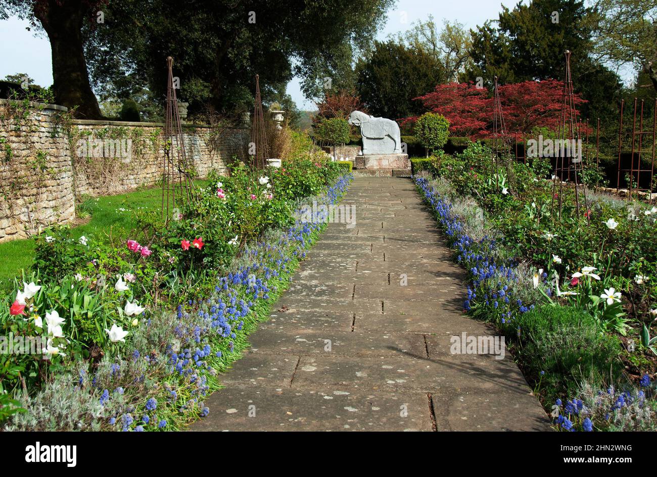 Belvoir Castle Garden Stock Photo
