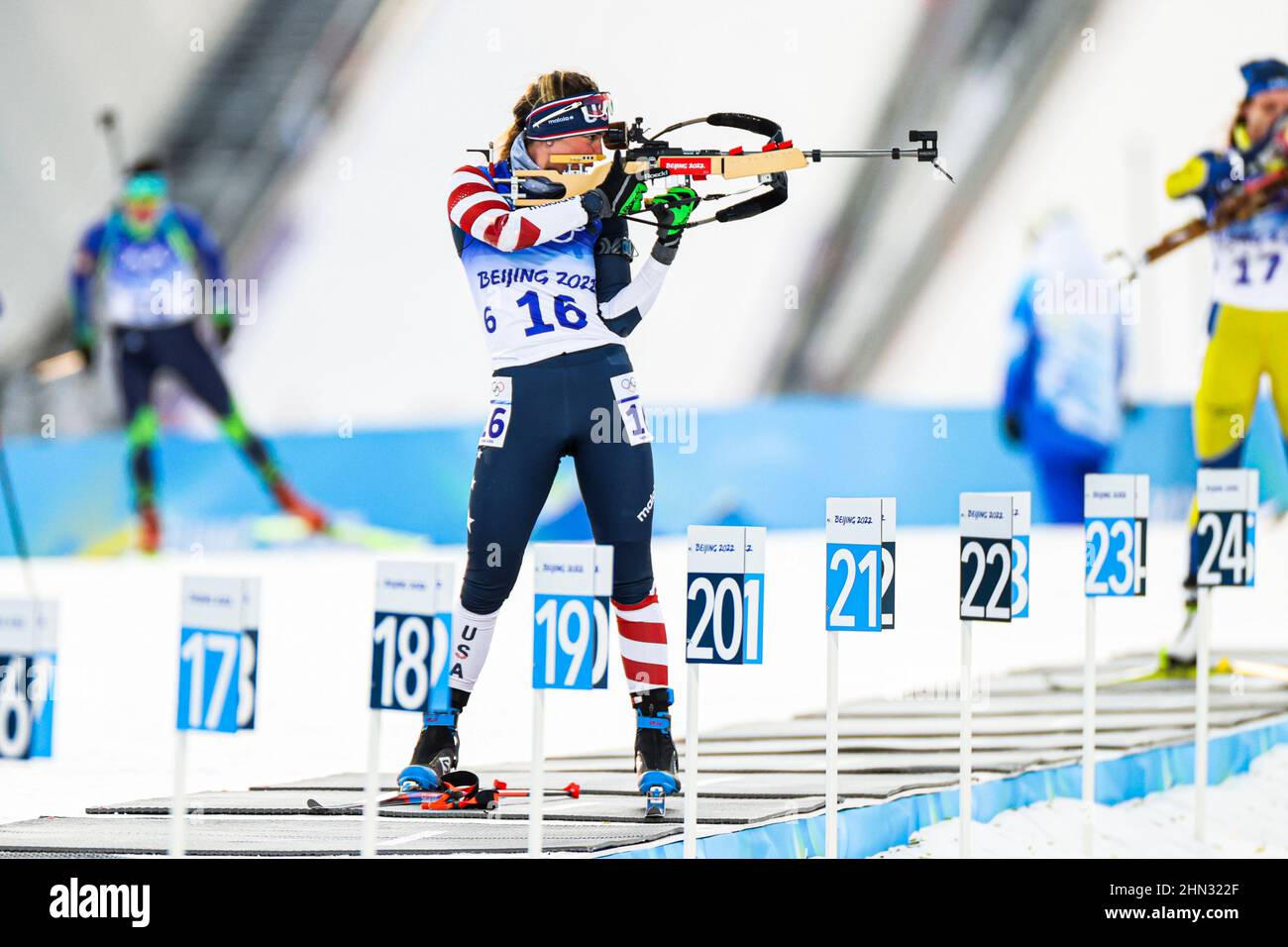 Deedra Irwin (USA),  FEBRUARY 7, 2022 - Biathlon :  Women's 15km Individual  during the Beijing 2022 Olympic Winter Games at National Biathlon Centre Stock Photo