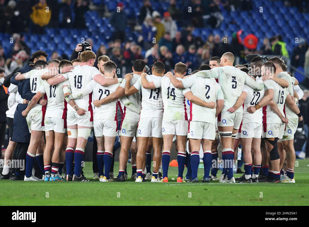 Rome, Italy , February 13nd , 2022 Pictured left to right, England player's    during 6 Nations match Italy v England Credit: Massimo Insabato/Alamy Live News Stock Photo