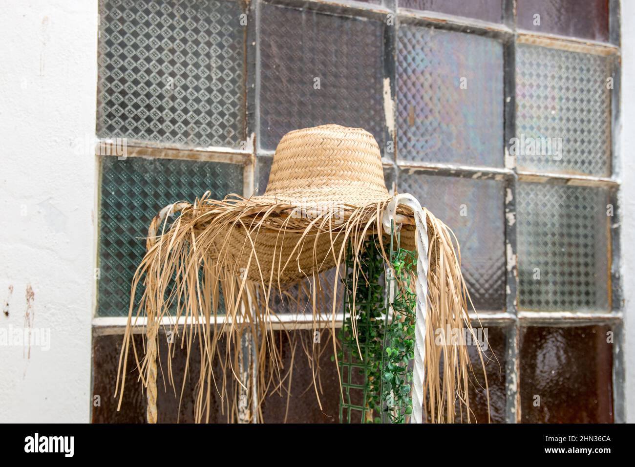 straw hat, widely used during the June festival. Stock Photo