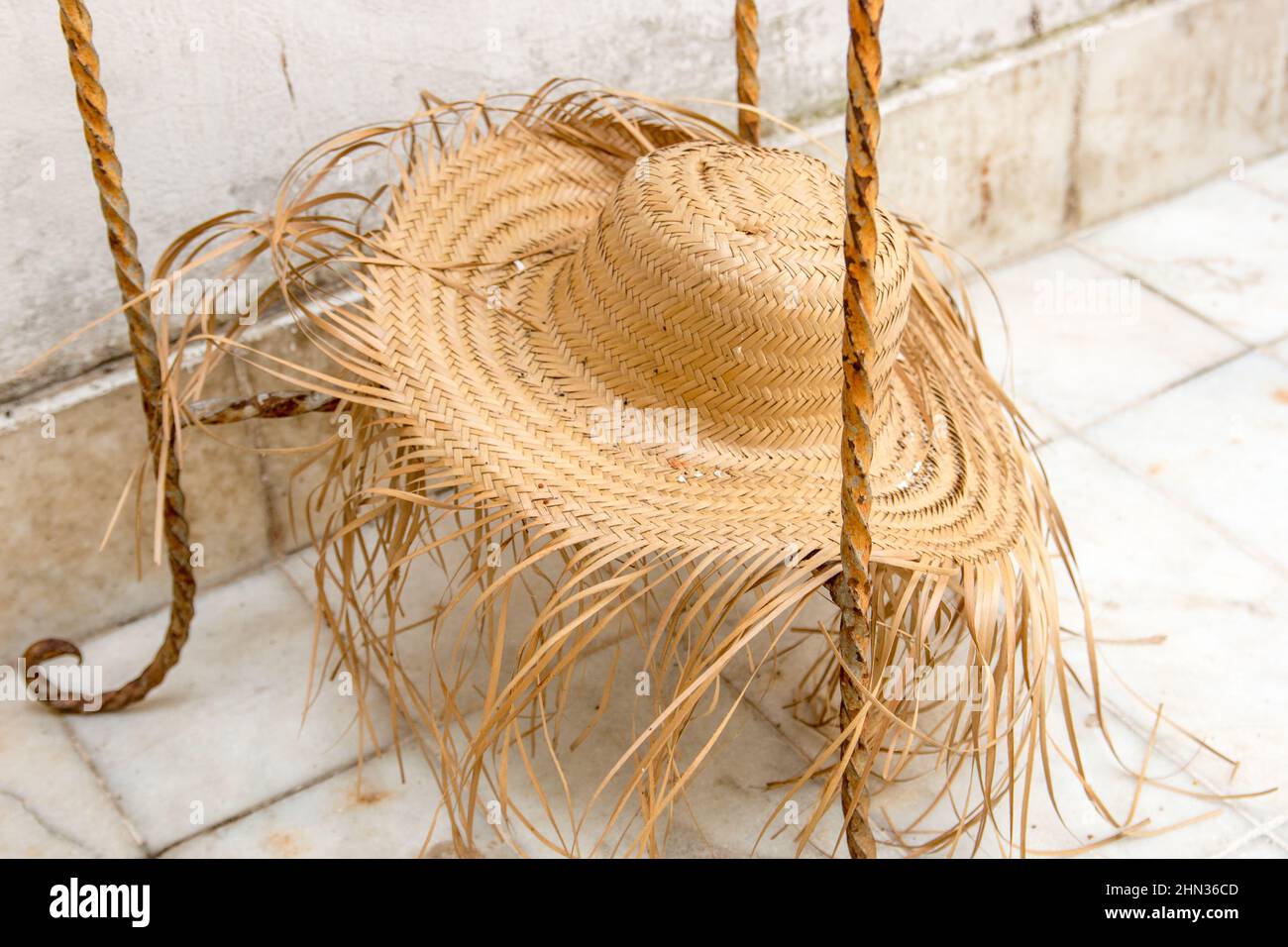 straw hat, widely used during the June festival. Stock Photo