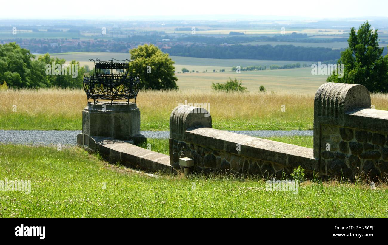 Landscape of the former Austerlitz 1805 Battlefield, view from the Peace Mound, Slavkov u Brna, Moravia, Czech Republic Stock Photo