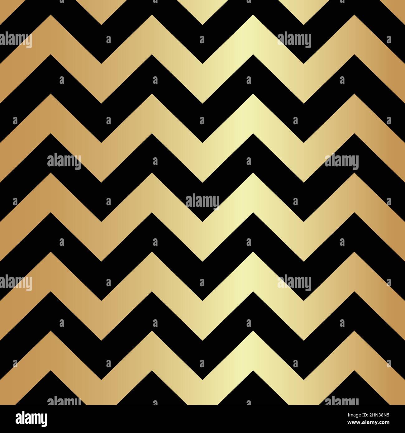 Gold and Black Zigzag Seamless Pattern Stock Vector