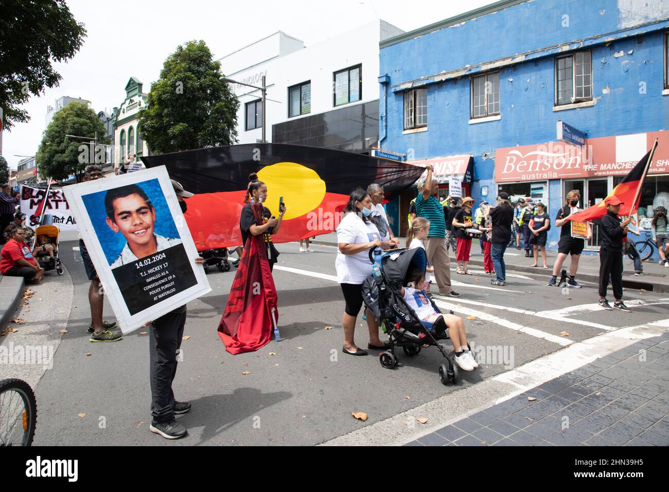 Redfer Riots Sydney, Australia. 14 February 2022. Supporters assembled in TJ Hickey ...
