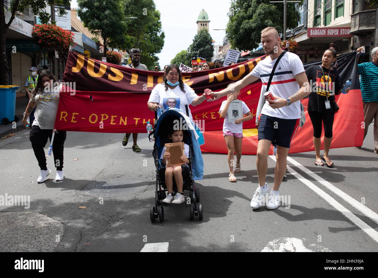 Redfer Riots Sydney, Australia. 14 February 2022. Supporters assembled in TJ Hickey ...