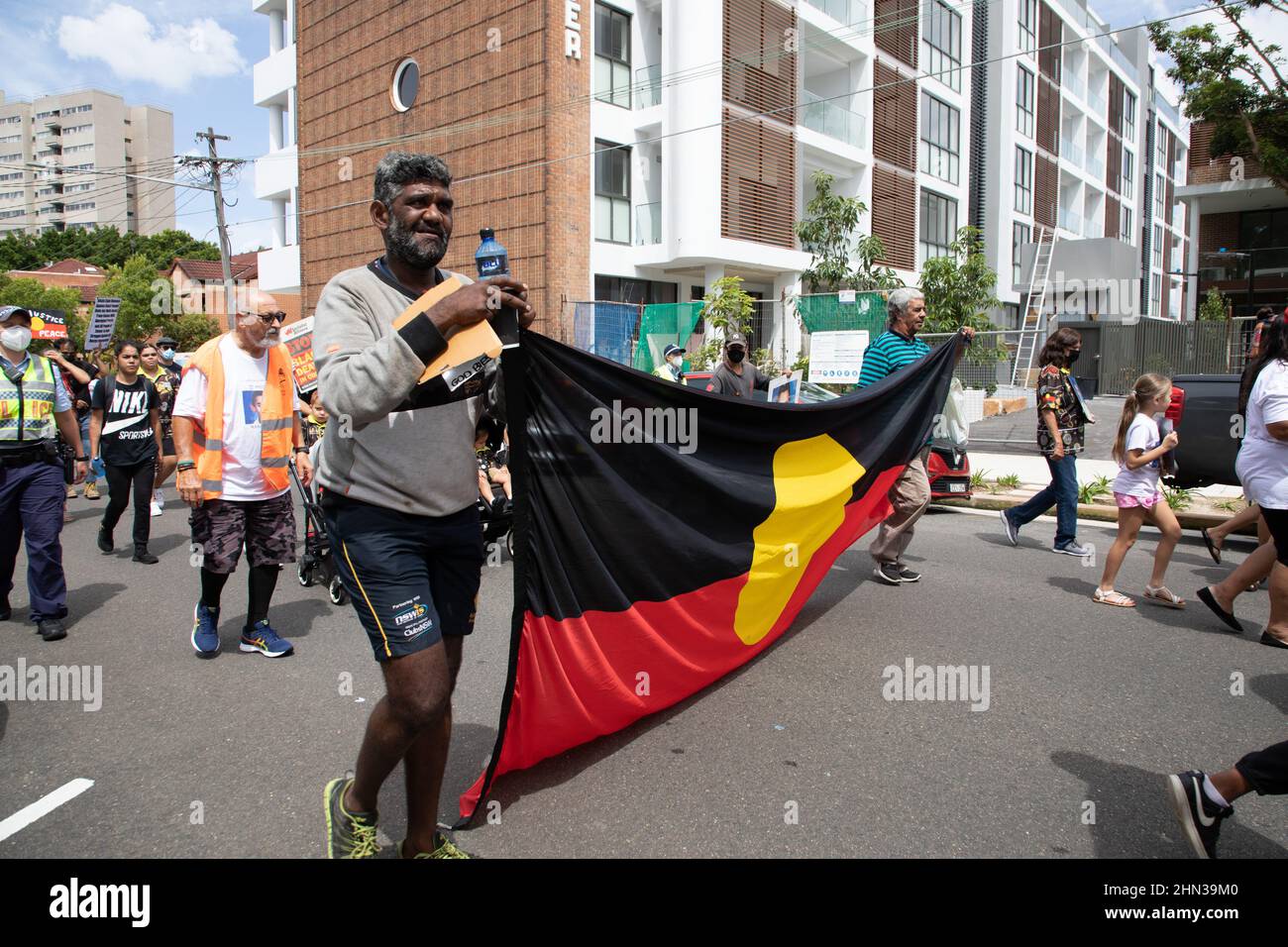 Redfer Riots Sydney, Australia. 14 February 2022. Supporters assembled in TJ Hickey ...