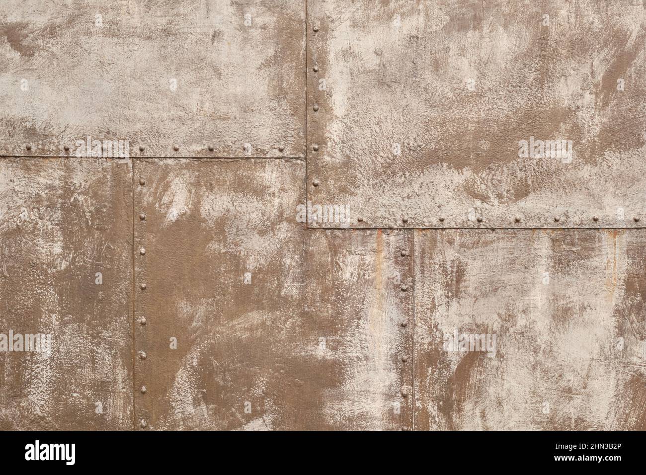 Metal texture with rivets as steam punk background Stock Photo