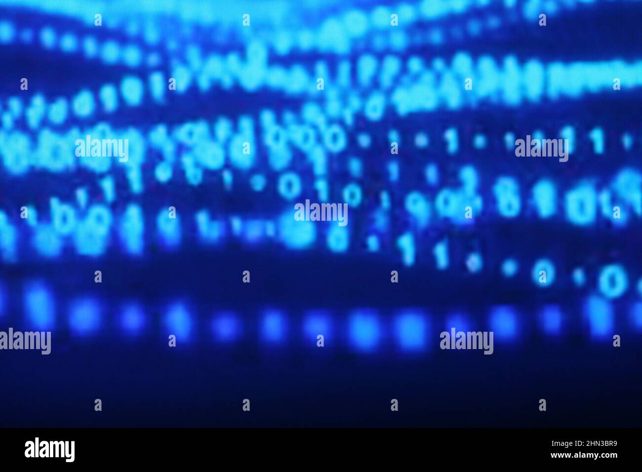 Illustration of running binary codes on a blue blurry background Stock ...