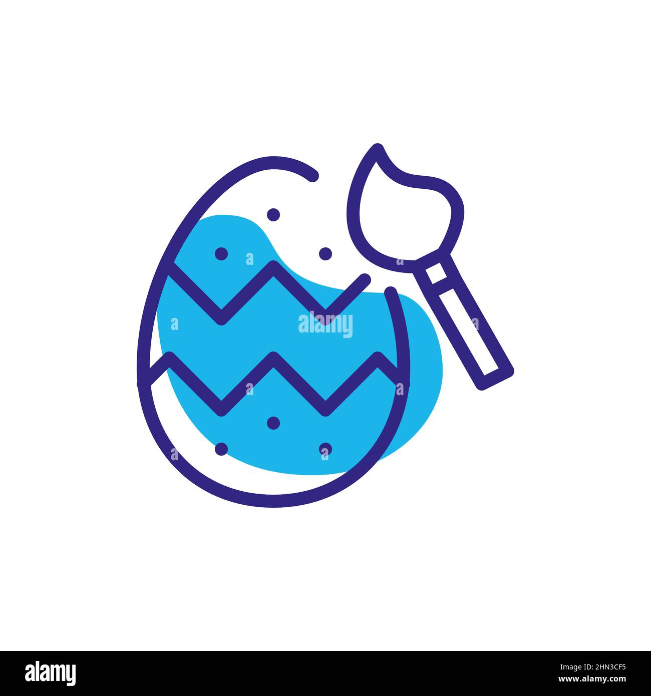 Easter egg dyeing. Pixel perfect, editable stroke color icon Stock Vector