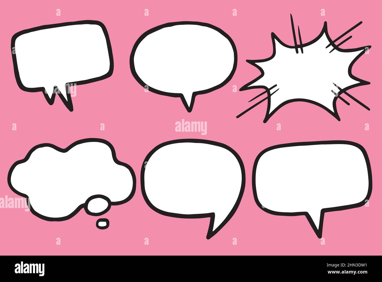 Speech Bubble Chat Icon Sticker Collection Premium Vector Set Pink Background Stock Vector