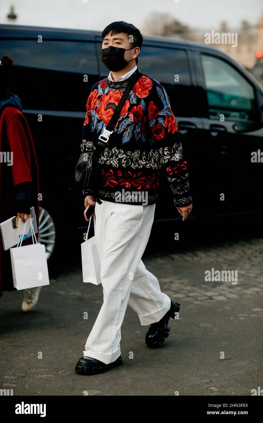 Declan Chan Street style, Declan Chan arriving at Dior Fall-Winter 2022-2023 ...