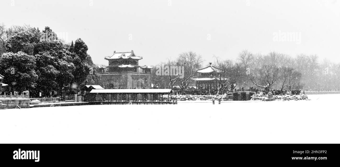 Summer Palace after Snow Stock Photo