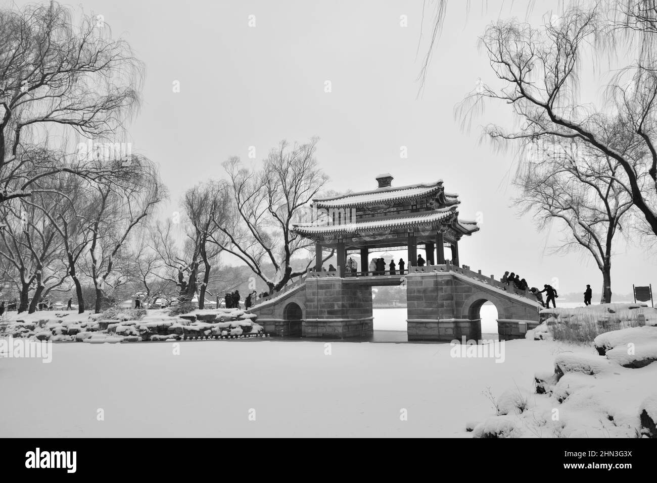 Summer Palace after Snow Stock Photo