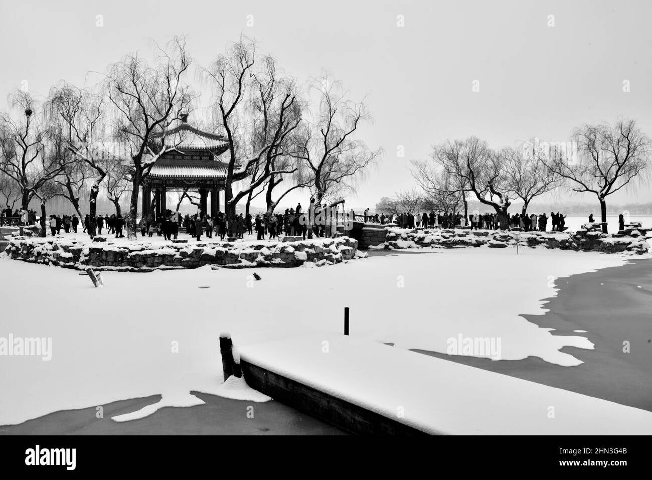 Summer Palace after Snow Stock Photo