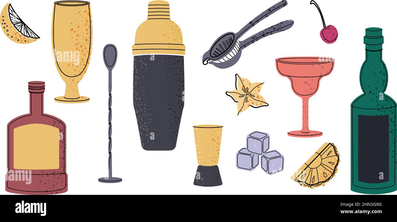 Vector bartender equipment set Stock Vector Image & Art Alamy