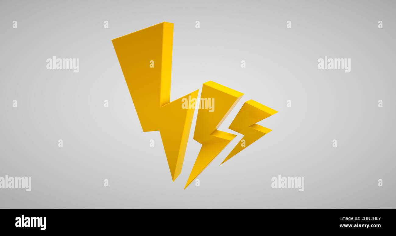 Lightning bolt icon. Isometric of lightning bolt isolated on white ...