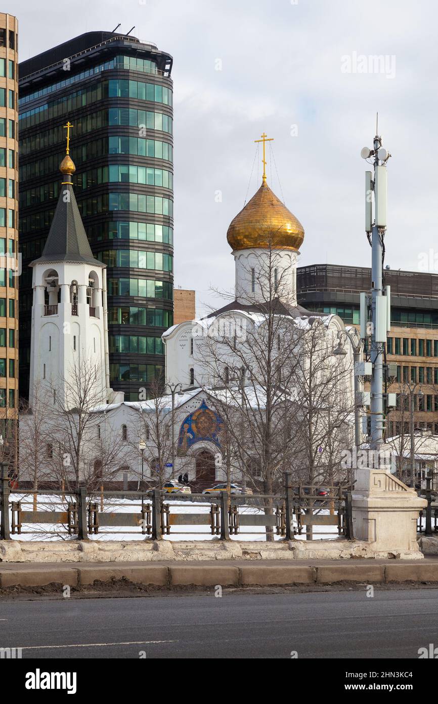 Church of St. Nicholas the Wonderworker near Tverskaya Zastava, Moscow. Stock Photo