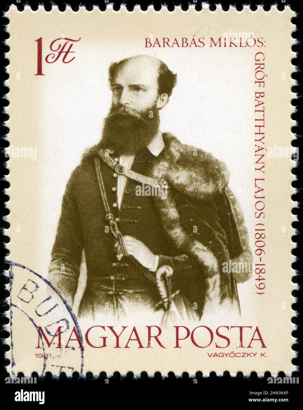 Postage stamp from Hungary in the Personalities series issued in 1981 Stock Photo