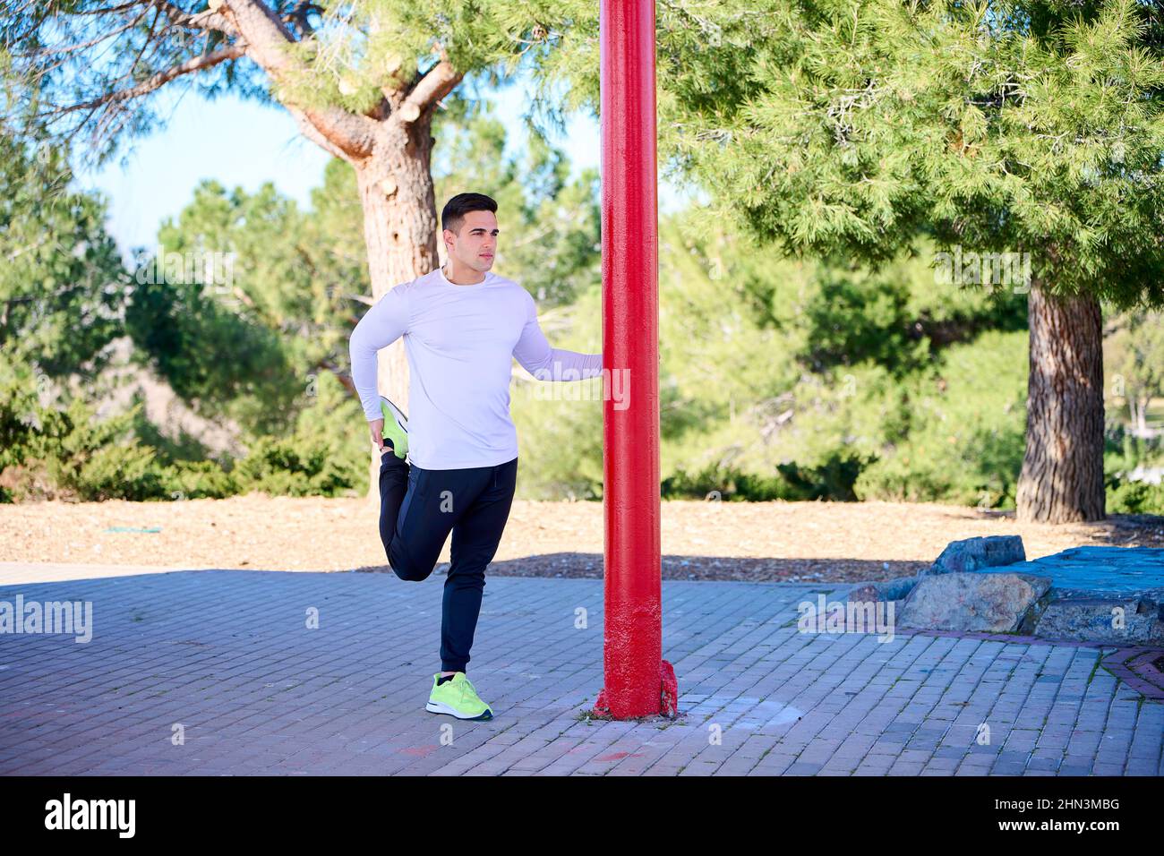 Attractive sporty man exercising hi-res stock photography and images ...