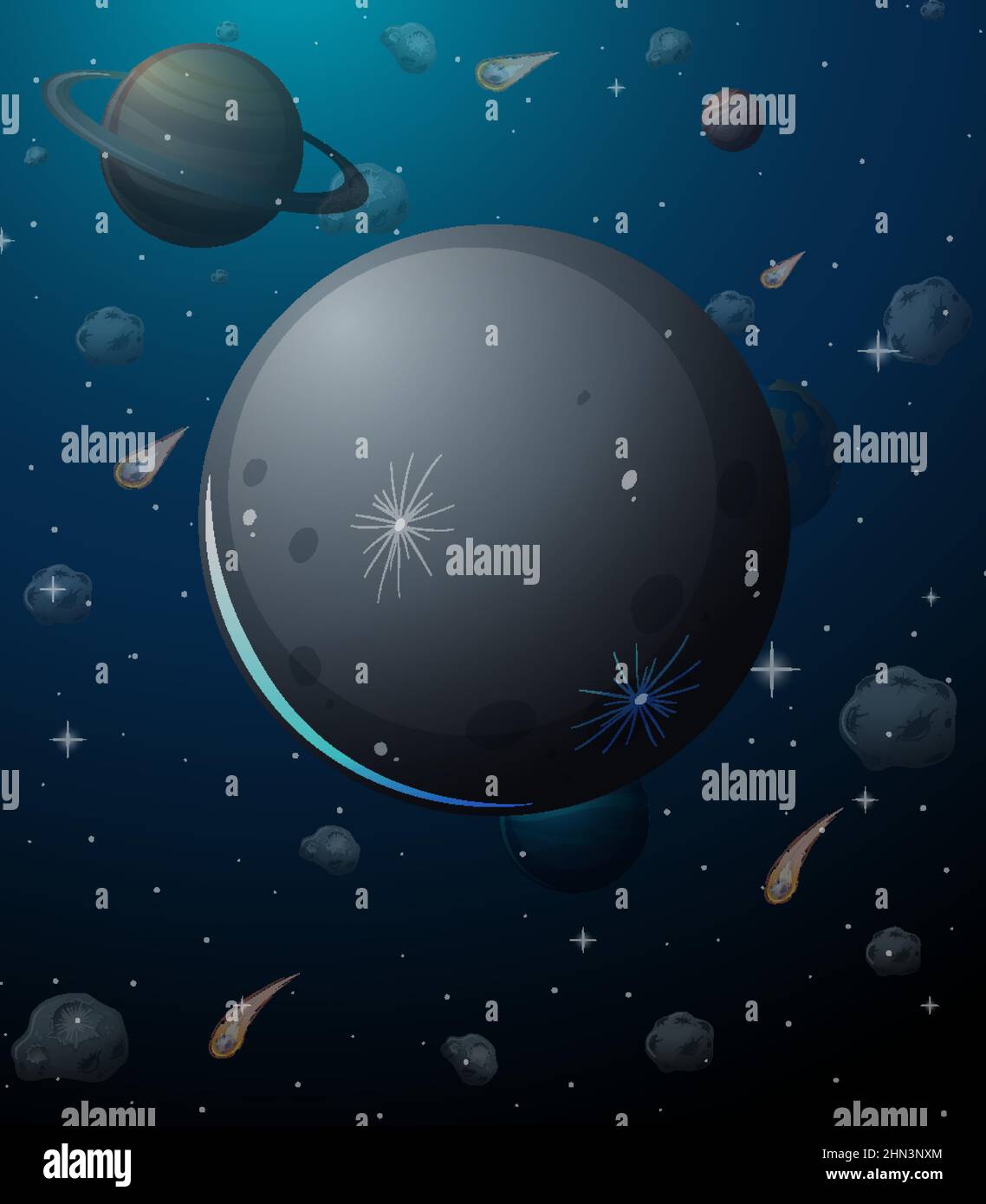 Moon planet on space background illustration Stock Vector Image & Art ...