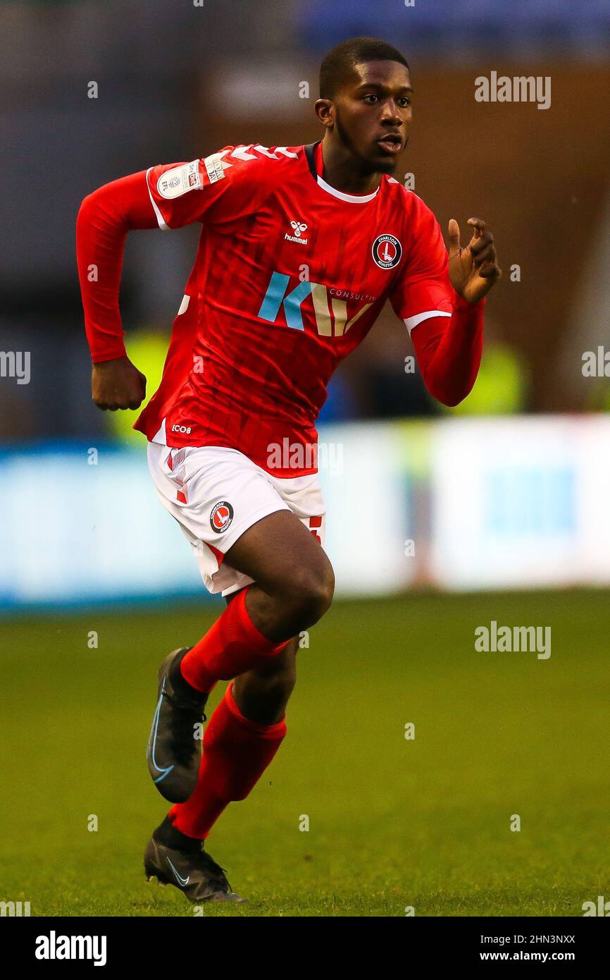 Charlton Athletic’s Daniel Kanu during the Sky Bet League One match at the DW Stadium, Wigan. Picture date: Saturday February 12, 2022. Stock Photo