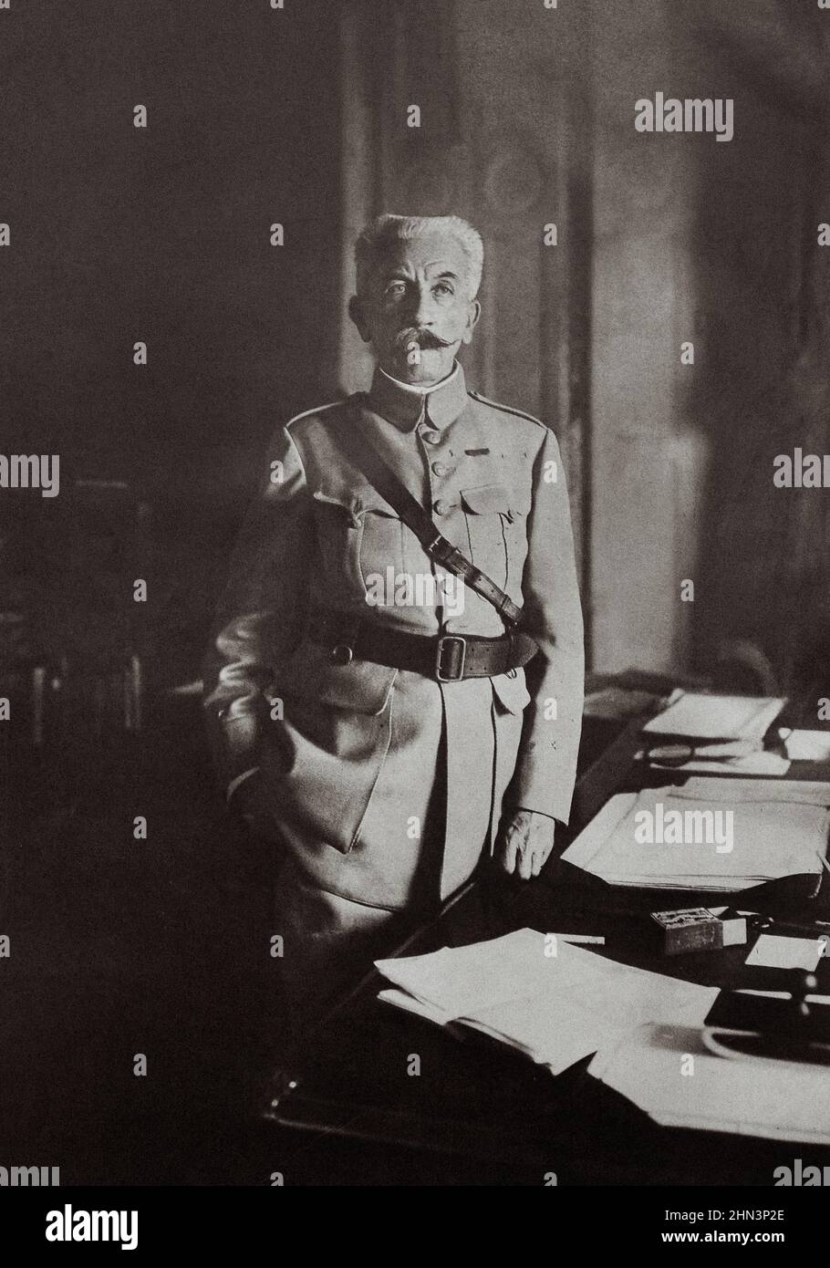 Vintage photo of general Hubert Lyautey. 1914-1918 Louis Hubert Gonzalve Lyautey (1854–1934) was a French Army general and colonial administrator. Aft Stock Photo