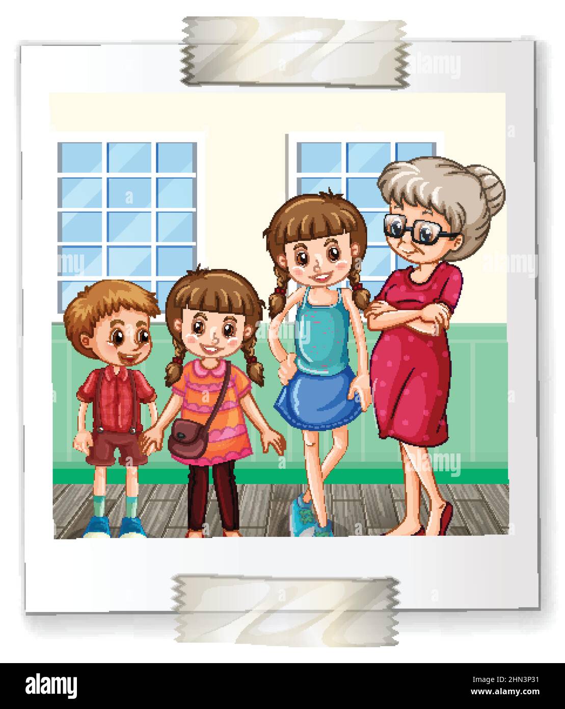 Family photo on white backgound illustration Stock Vector Image & Art ...