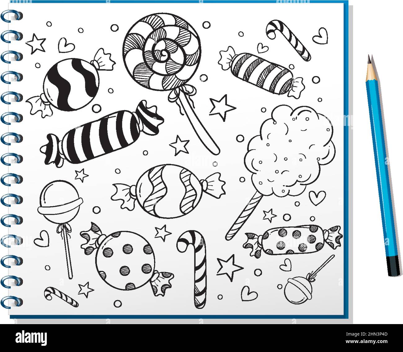 Hand drawn doodle icons on notebook illustration Stock Vector Image ...